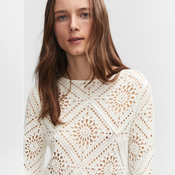 Mango White Long Sleeve Dress - Picture 6 of 6